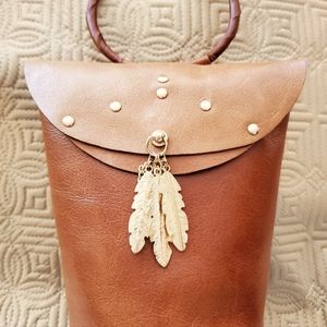 Custom made handmade real leather bucket handbag
